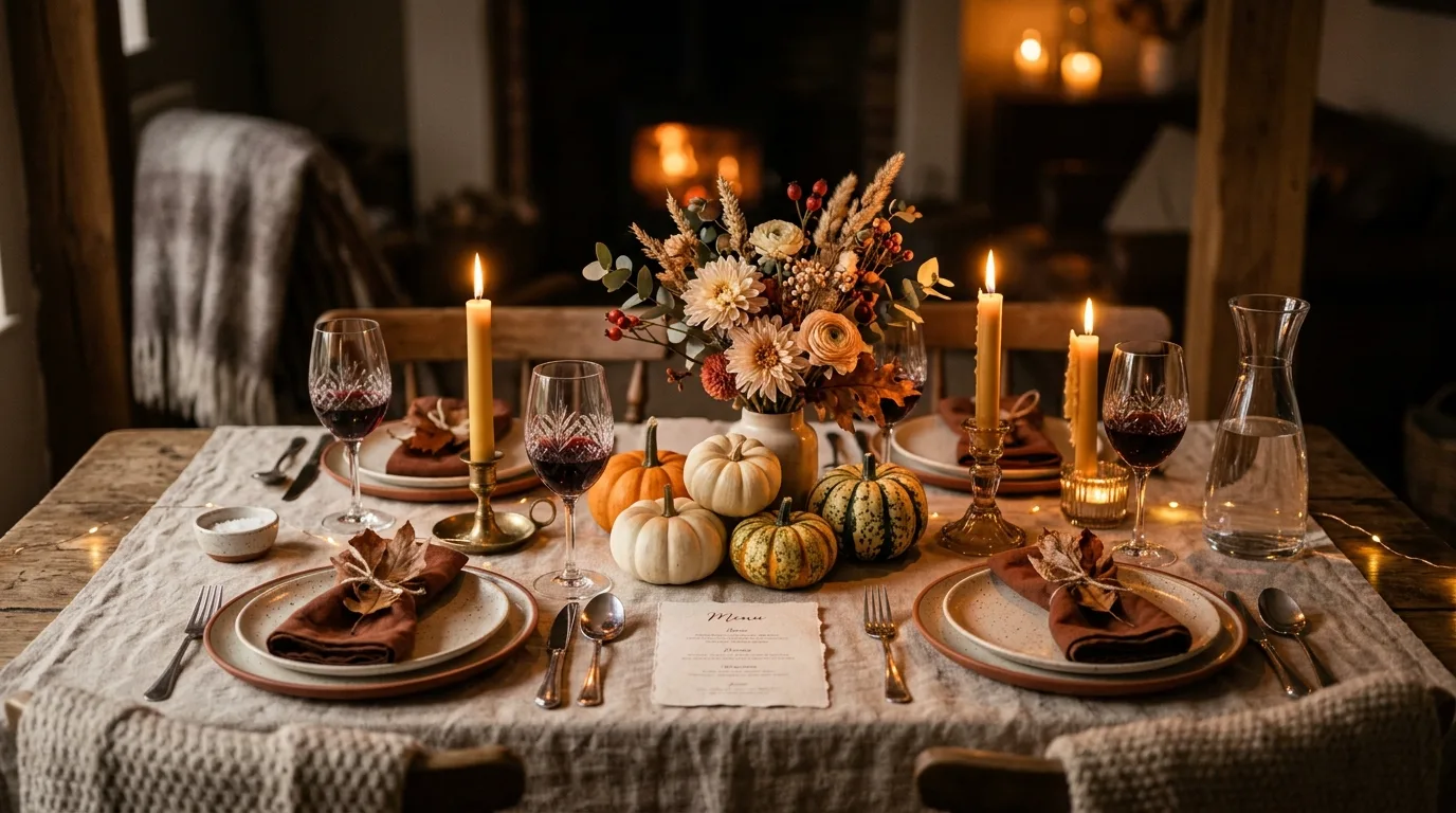 Finish with a table that feels graceful and inviting inspiration for a fall dining table.